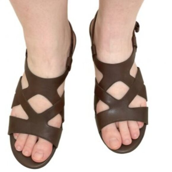 Naturalizer 10M Womens Business Casual Brown Comfort Strappy Sandals - Picture 1 of 12